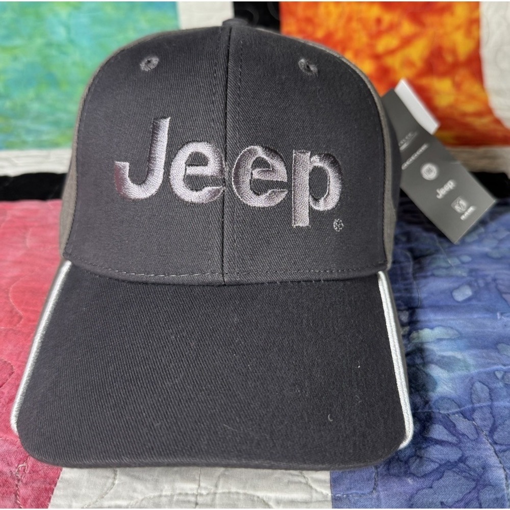 Jeep Logo Snapback Cap Adult Adjustable Grey Hat New